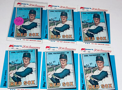 1982 Topps K-Mart #11 Carl Yastrzemski card, Boston Red Sox HOF Lot Of 5 A24