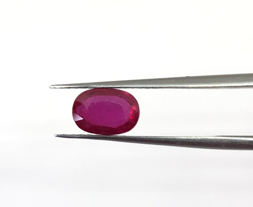 Rubino Lustro Africano 1,42 Ct Misura Ovale 8x5,50 mm Taglio Sfaccettato Pietra Preziosa Sciolta 5333 - Foto 3 di 6