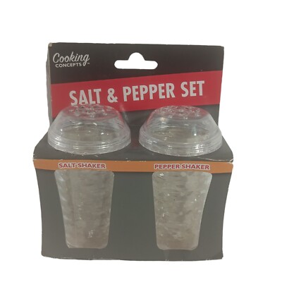 Cooking Concepts Salt & Pepper Shakers 3.5'' Clear Plastic Texture  2 Pc. Set