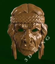 3D STL Model NATIVE MAN MASK for CNC 3D Router 3d Printer Carving Aspire Artcam
