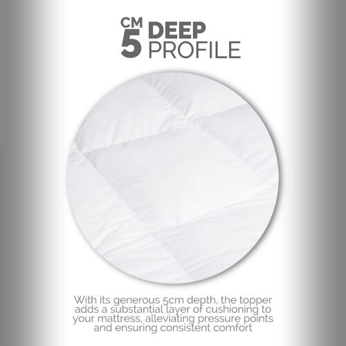 LUXURY GOOSE FEATHER & DOWN 15% MATTRESS TOPPER ENHANCER OVERLAY - COTTON CASING - Picture 4 of 12