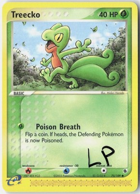 Treecko 75/109 Common Ruby & Sapphire Pokemon Lightly Played