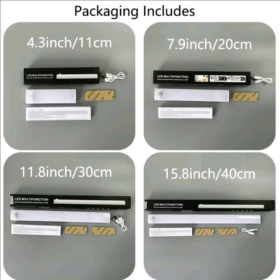 Luce LED Sottopensile con Sensore di Movimento – USB Ricaricabile – Per Cucina, - Immagine 3 di 4