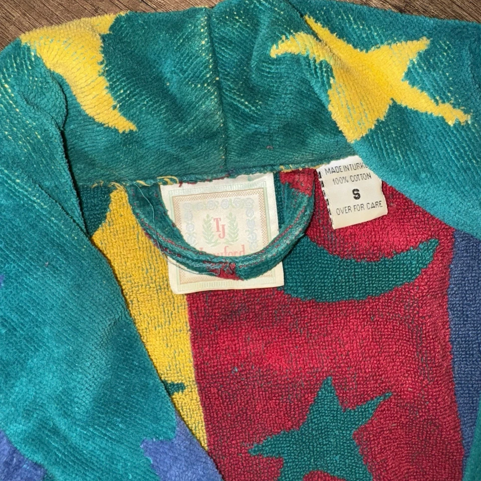 Roupão de banho vintage TJ Lawford Moon And Stars celestial tamanho pequeno - Imagem 2 de 4