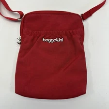 Baggallini Take Two Small Red RFID Organizer Crossbody Wristlet Bag RFID Wallet
