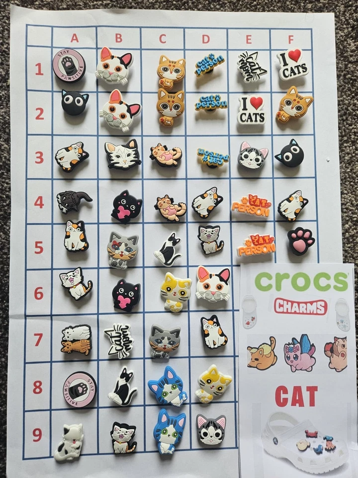 CROCS CATS Croc Charms Boys Girls Womens Mens Clogs Shoe Charm - FREE DELIVERY on 2+