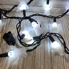 Ghost String Lights For Halloween Decor 20 LED White Ghosts Indoor Outdoor