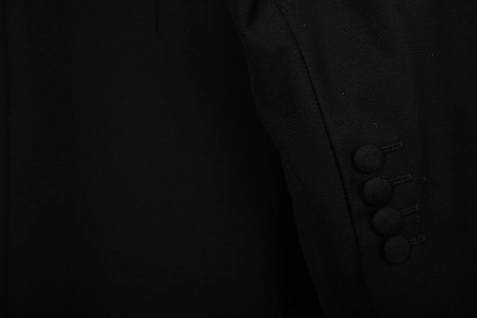 Ben Sherman Black Tailcoat Jacket Slim Fit Wool Lightweight Plain Wedding Mens - Image 4 of 4