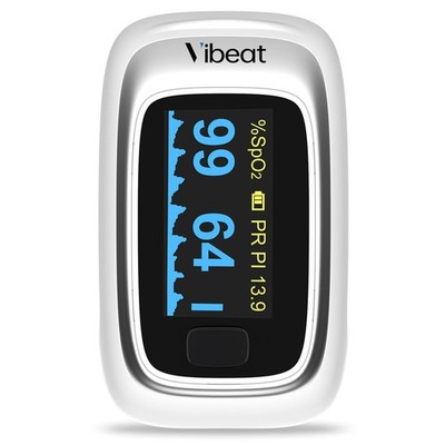 Vibeat Pulse Oximeter Measure Blood Oxygen Saturation, Pulse Rate, PI with alarm