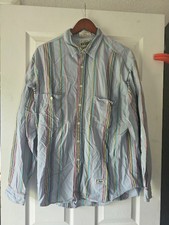 Vintage Levi’s Men’s Button Down Long Sleeve Lt Blue Striped XL Made In USA 1990