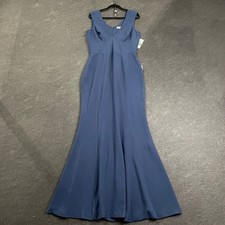 DRESS THE POPULATION Sandra Crepe Side Slit Gown Women's Size L