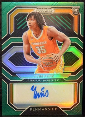 2021 Panini Prizm Draft Picks YVES PONS Green Prizm Penmanship RC AUTO NM-MT+