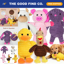 5 Pack Plush Dog Squeaky Toys - Assorted Chew Toys for Small Medium Large Dogs