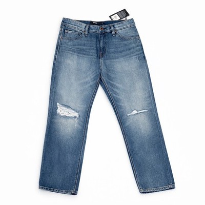 Hudson Jessi Boyfriend Jeans Womens 26 Cropped Distressed Blue NWT