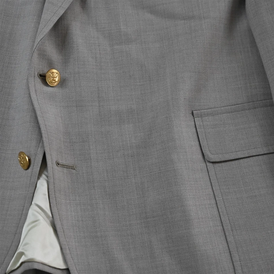 Jaqueta blazer vintage feita nos EUA 56L bege cáqui lúpulo ouro botão casaco esportivo - Imagem 3 de 4
