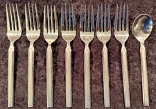 Cambridge ROYAL SUTTAN  8 Piece LOT - 7 Salad Forks, 1 Sugar Spoon FREE SHIPPING