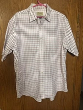 Cabela's Outfitter Series Button Up Shirt Short Sleeve Size Large Plaid