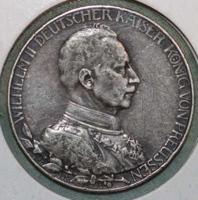 GERMANY 1913 SILVER 2 MARK 25th ANNIVERSARYB OF REIGN OF WILHELM II