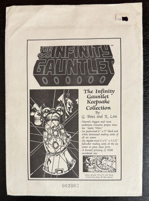 1991 The INFINITY GAUNTLET KEEPSAKE COLLECTION George Perez Thanos SEALED #2802