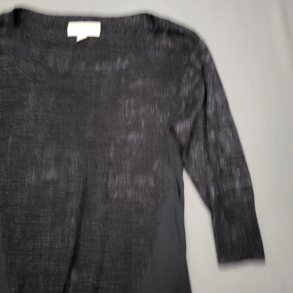 Blusa Nicki Manaj Feminina Grande L Manga 3/4 Transparente Alta Baixa Pulôver Preta - Imagem 3 de 4