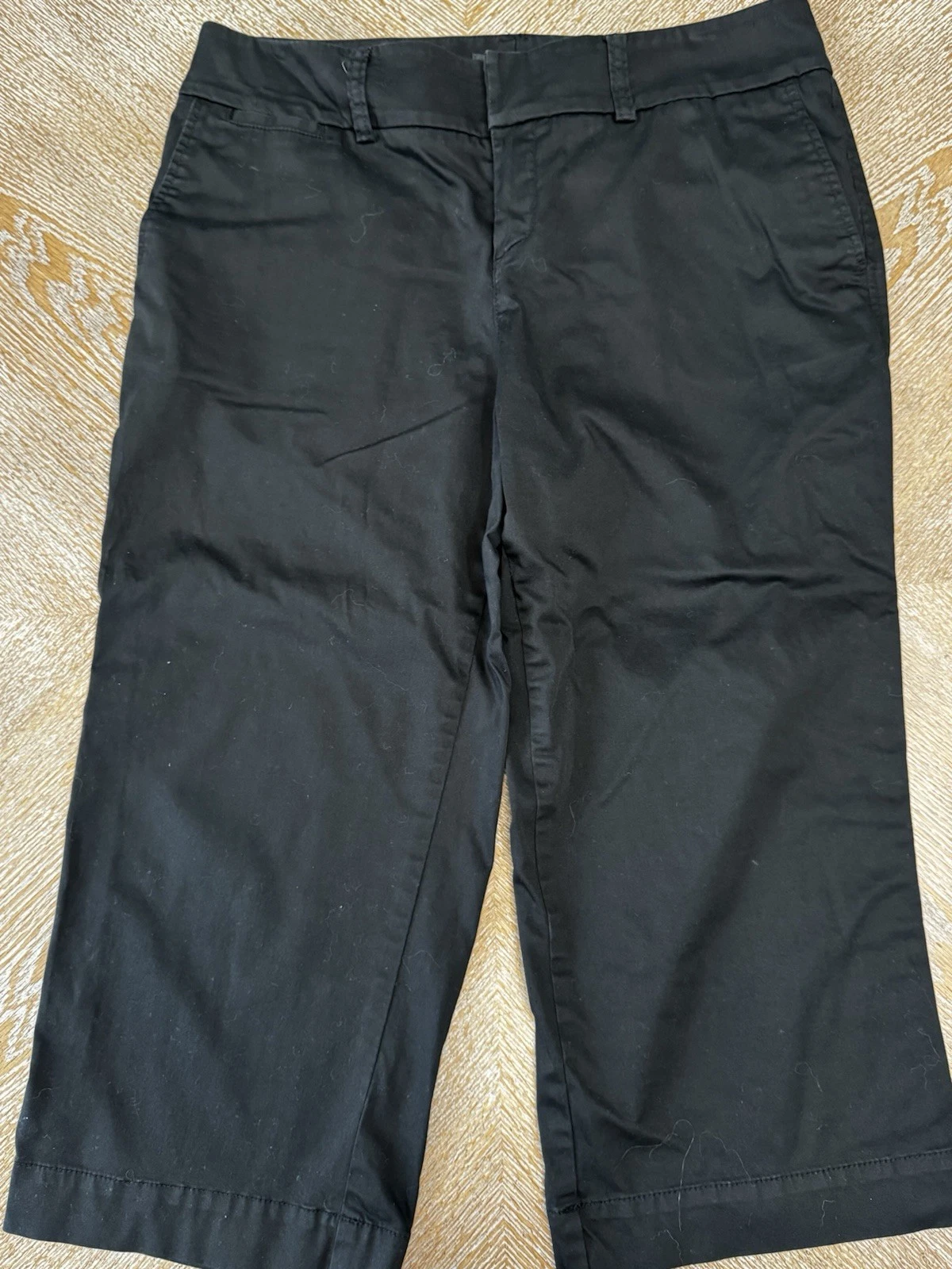 Eddie Bauer Black Mercer Fit Capri Pants Sz 10P Waist 34” Inseam 21” Mid Rise