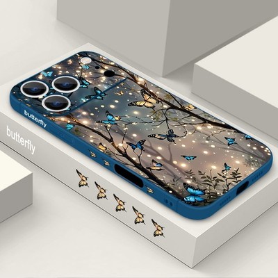Handy Hülle für iPhone 17 16 Pro Max Air 16E 15 14 13 Schmetterling Silikon Case