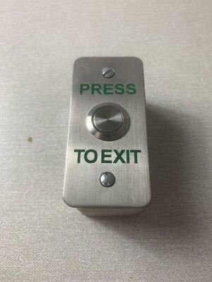 PRESS TO EXIT grüner Taster Türentriegelungsschalter Edelstahl