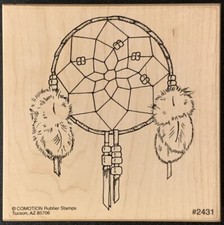 Comotion Large Dream Catcher Rubber Stamp