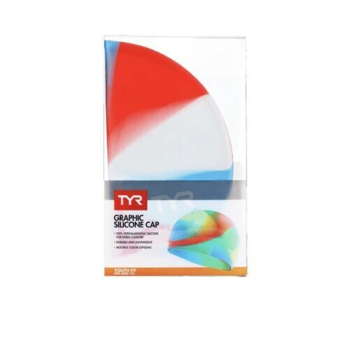 TYR Graphic Silicone Multi-color Wrinkle Free Youth Size (Age 10+) NEW - Picture 2 of 2