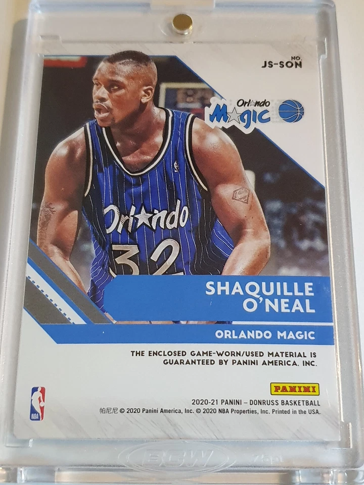 Camiseta deportiva Donruss Shaquille O'Neal 2020 #parche usada en juegos 2 colores a rayas muestra Foto 3 de 3