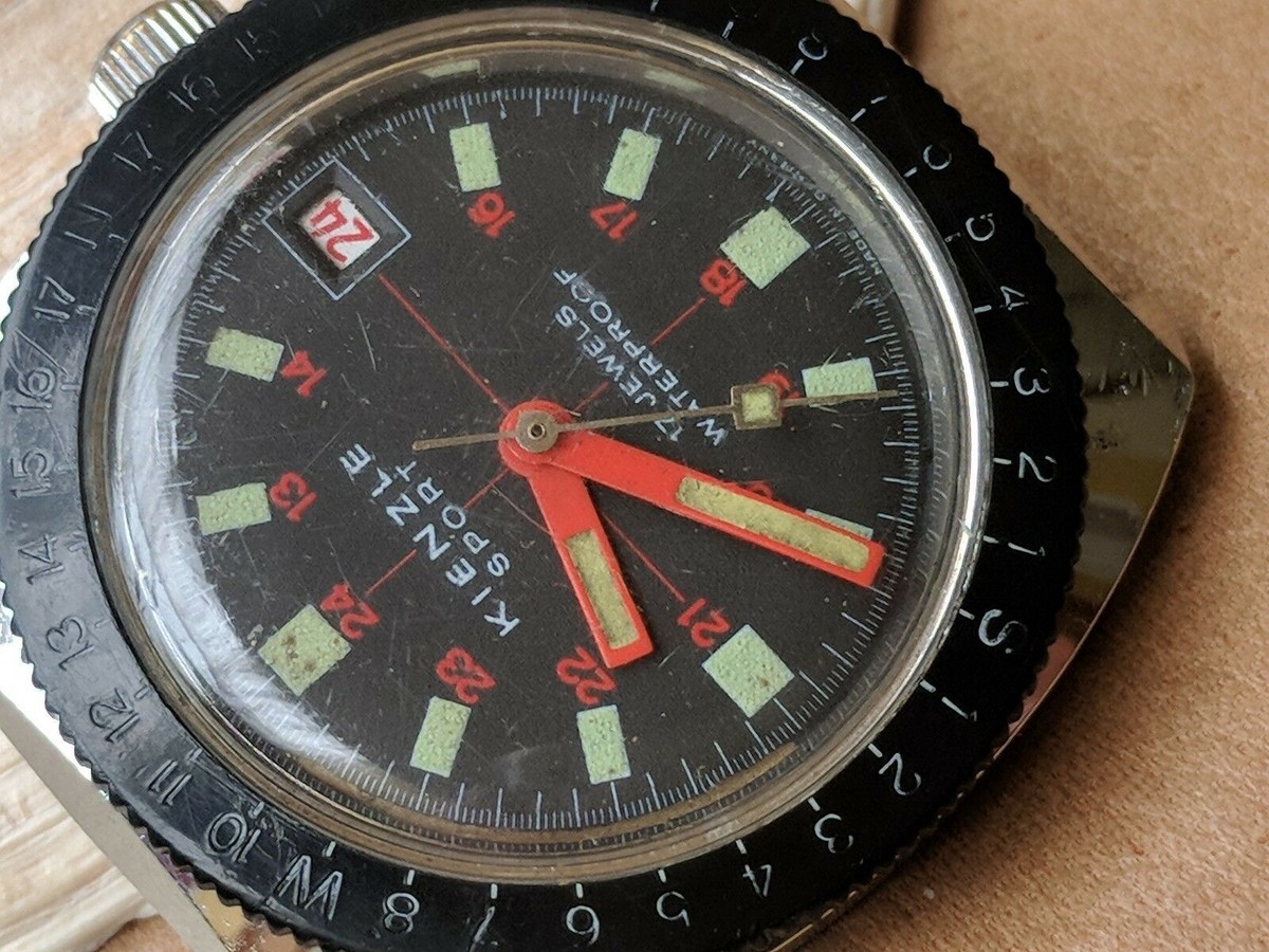 Vintage Kienzle Sport German Diver Watch w/Box,Papers,Bezels FOR