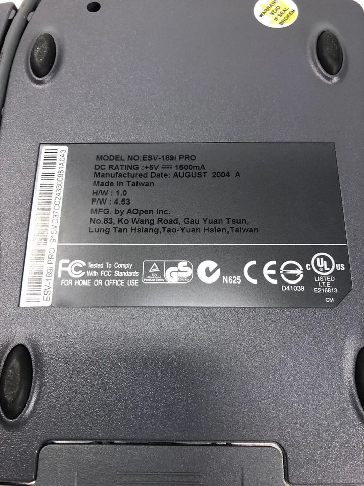 Acer AOPen ESV-189i PRO Portable External CD-RW DVD DRIVE AS IS - Image 4 of 4