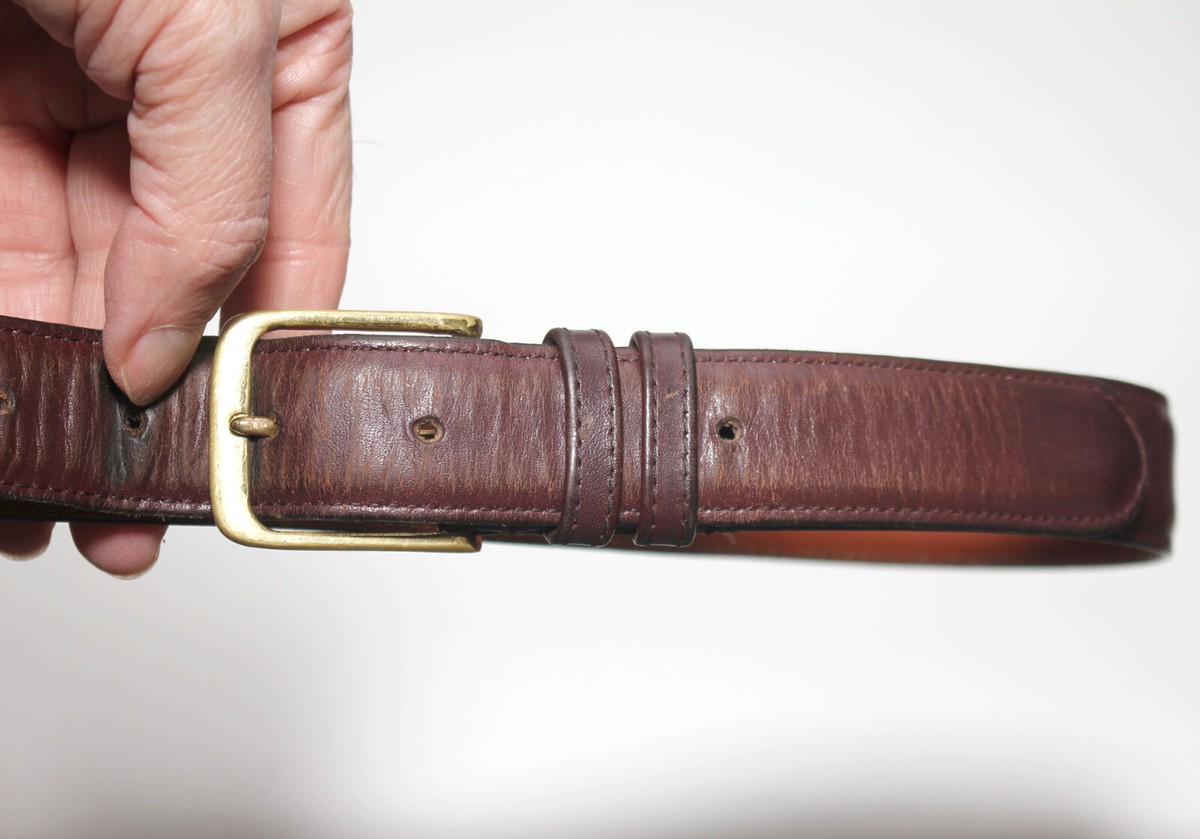 COACH 5800 Burgundy Burnished Cowhide Leather Dress Belt  display picture 3