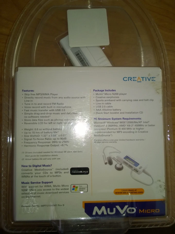 Creative MuVo Micro N200 256 MB MP3 Player White - Image 2 of 4