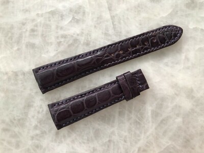 19mm/16mm Purple Alligator Crocodile Embossed Leather Watch Strap Band
