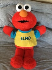 1997 TYCO TOSS and TICKLE ME ELMO 19" TALL VGC Clean Fun Talking Laughing