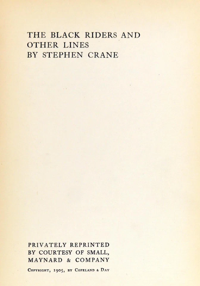 Стивен Крейн 1905 The Black Riders and Other Lines один из 400 экземпляров поэзии - Изображение 4 из 4