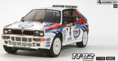 Tamiya 58570 Lancia Delta TT-02 4WD RC Auto STICK RADIO DEAL KONVOLUT mit Schläger & Ladegerät