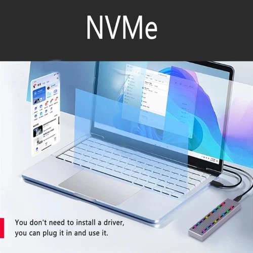 M.2 NVMe Ssds Enclosure Aluminum Case With Argb Lighting For PCIe Support