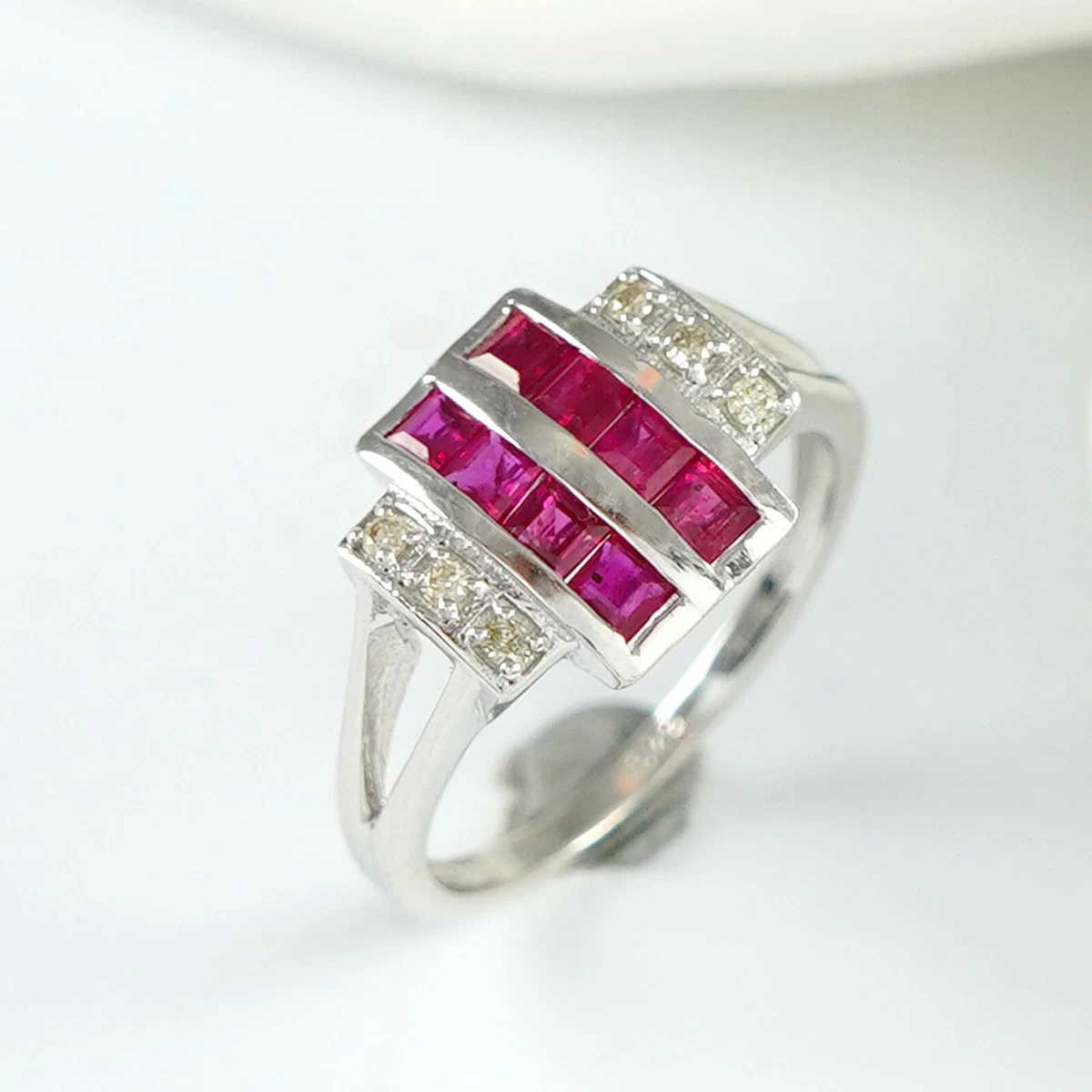 Silver ruby on sale engagement rings