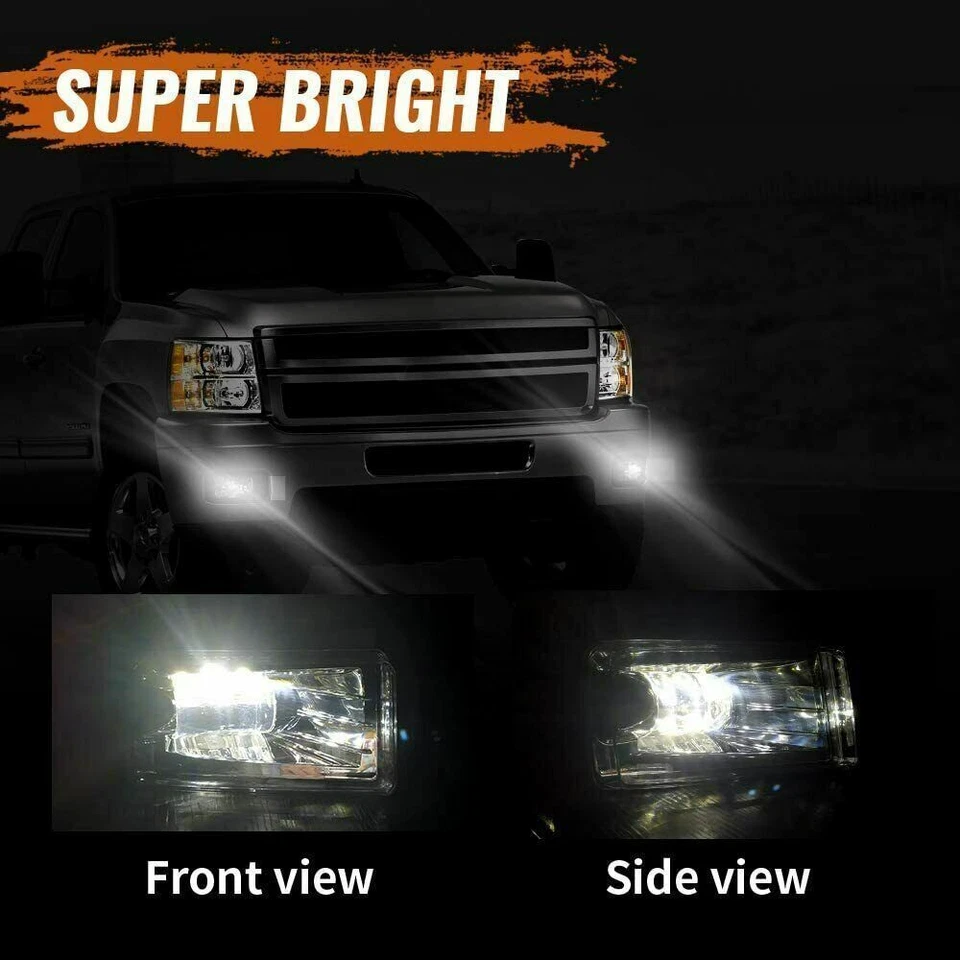 Luces antiniebla LED luces de parachoques de conducción para Chevy Silverado 2500HD 3500HD 2007-2014  Foto 2 de 4