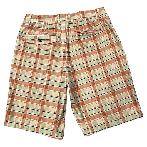 Nike Golf Flex Dri-Fit Shorts Men's 32 Celestial Gold Orange Plaid CI9803-251 - Picture 2 of 8