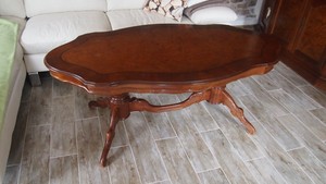 Couchtisch Oval Nussbaum Furniert Barock Design Ebay