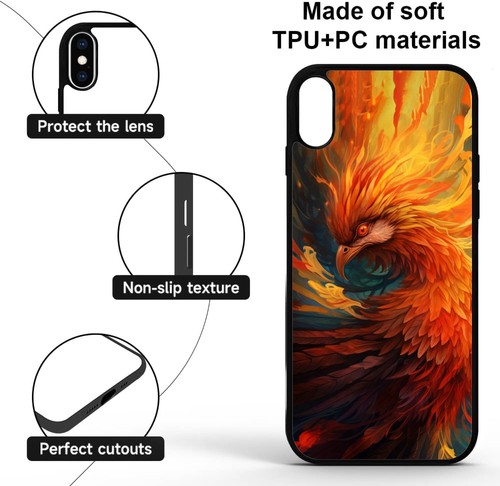 For iPhone SE4 16E 12 13 14 15 16 Pro Max Phoenix flying wings Plastic TPU Cover - Picture 9 of 25