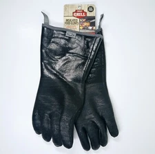 EXPERT GRILL INSULATED BBQ GLOVES 14" BLACK HEAT TEMP FOOD BAKING GRILLING NEW