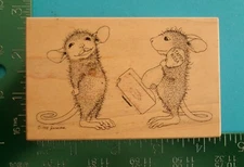 House Mouse STAMP A KISS Rubber Stamp by Stampa Rosa