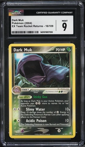 2004 Pokemon EX Team Rocket Returns Dark Muk #16 CGC 9 MINT - POP 25