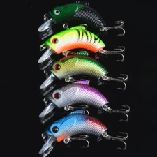 Lot 5 Squarebill Crankbait Shallow Diving Crankbaits Hard Bait 2.16"/ 0.32oz