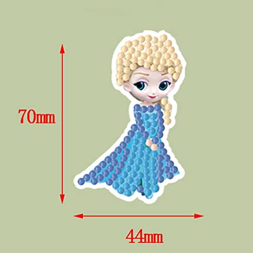 5D DIY Diamond Art Stickers Kits for Kids, 24 PCS Cute Cartoon Princess/Animal - Picture 3 of 8