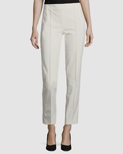  495 Escada Women's White Trousers Mid Rise Crop Stretch Pants Size EU 34 US 4